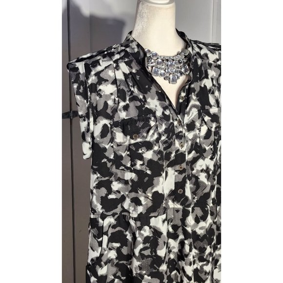 DOTS DRESS COLOR BLACK SLEEVELESS POLYESTER  SIZE 1X - Picture 2 of 7